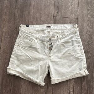 Citizens of humanity light wash button fly denim shorts 6